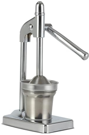 Presse-agrumes manuel robuste en acier inoxydable pour limonades fraîches, jus d'orange, presse compacte pour un nettoyage sans effort (argent, taille unique)