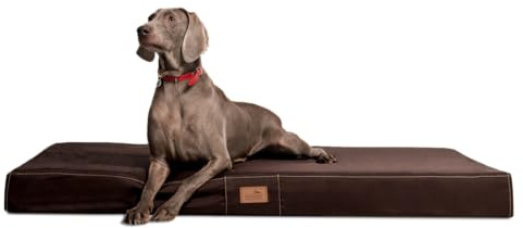 tierlando® Hundematratze Hugo Basic aus pflegeleichtem Anti-Haar-Polyester, mit Rutschfester Unterseite, gehobene Stabilität für große Hunde, Größe: 150x100cm | Farbe: 01 Braun
