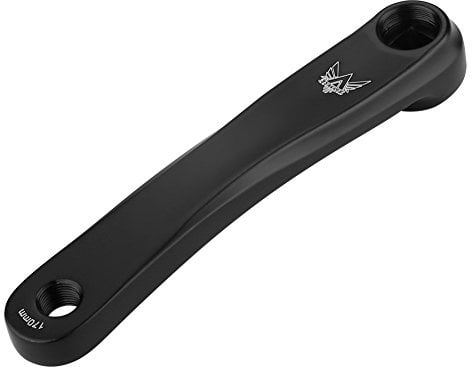 Dilwe Fahrrad Kurbelgarnitur, 170 mm, Aluminiumlegierung, Schwarz, Quadratisches Loch, für Mountainbike, Einfache Geschwindigkeit