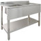 Kukoo Gastro Profi Edelstahl Edelstahlspüle Spültisch Spülbecken Waschbecken Gastrotische Spüle Spülbecken Gastro Becken Links Abtropffläche rechts 120cm x 60cm x 90cm mit Gratis Abflusssieb