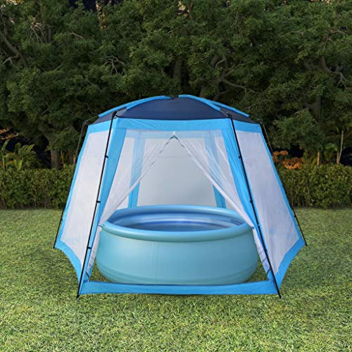 Festnight Carpa para Piscinas 500x433x250 cm Azul, Adecuada para Piscinas Redondas con un Diámetro Máximo de 300 cm
