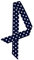 sourcing map Damen Vintage 50s Dünn Lang Schmal Taillenband Gürtel Seide Polka Dots Halstuch Scarf Dunkelblau Dots S