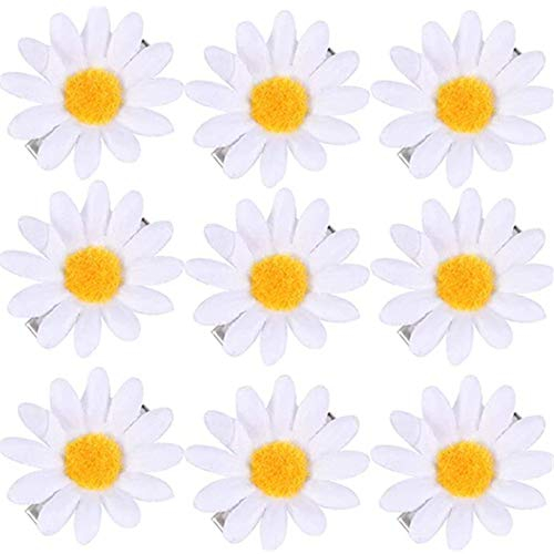 12 Pcs Daisy Hair Clips Cute Small Flower Hairpin Floral Hair Clip Flower Brooch Multicolor Hair Barrette Hair Accessories for Women Girl Bridal Party Beach Wedding