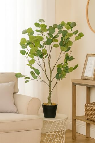 HomeZone - Albero di eucalipto artificiale in vaso ornamentale per la casa, realistico, pianta finta e durevole, in vaso (85 cm)