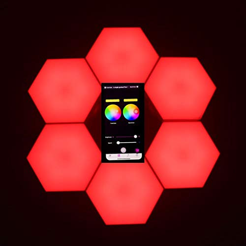 Panneaux intelligents LED modulaires Applique Murale Hexagonale Contrôlée Par Application Couleurs RVB Et Création de Synchronisation Musicale Veilleuse LED À Assemblage de Géométrie Bricolage pour La