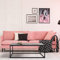 WOMO-DESIGN Couchtisch 120 x 60 cm Rechteckig, Grau, Unikat, handgefertigt aus Massivholz Mangoholz, Parkettoptik, Metallgestell Schwarz, Design Wohnzimmertisch Beistelltisch Sofatisch Holztisch