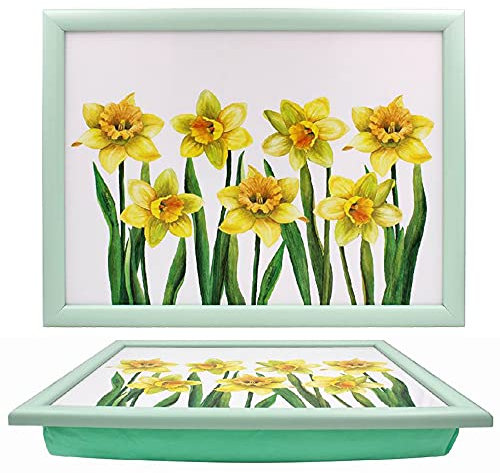 Tamersgifts Cushioned Laptrays Lap Tray TV Dinner Bean Bag Padded Cushion Gift (Daffodil Flower Laptray)