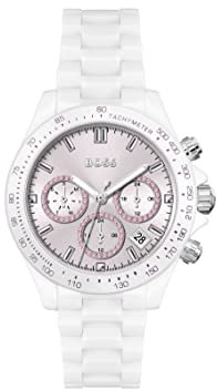 BOSS Multi Zifferblatt Quarz Uhr für Damen Kollektion Novia mit Weisses Keramikband - 1502632