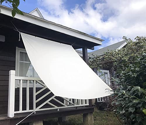XIANPING Tende da Sole 1M x 1.2M Resistente di Lunga Durata Antistrappo Telo Parasole Vela Parasole per Estate ed Inverno per Patio Pergola Backyard Outdoor, Bianco, 21989