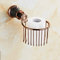 Hensftods Retro Wall Mounted ORB Toilet Roll Holder For Bathroom Accessories Black and Rose Gold