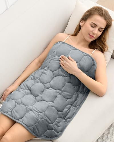 Cottonblue Gewichtete Schoßdecke, 3,2 kg, gemütliche Luxus-Kristallsamt-Gewichtsdecke für Erwachsene, kleine Gewichtsdecke für Entspannung, Schlafen, Reisen, grau, 73,7 x 61 cm