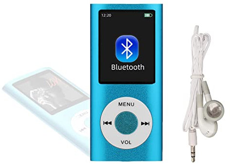 ciciglow MP3 Player, Music Player with Built-in HD Speaker, Portable Mini MP3 Player with 1.8 Inch LCD Screen, 200mAh Battery, 64GB Supported (Not Included), Lossless Audio, Blue