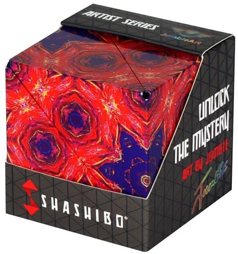 SHASHIBO Formwechsel-Box – Preisgekrönter, patentierter Zappelwürfel mit 36 Seltenerdmagneten – lässt Sich in über 70 Formen verwandeln (Artist Series - Fire Goddess)