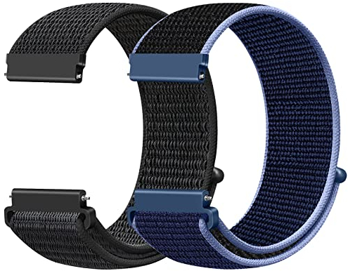 Runostrich 22mm Nylon Armband Kompatibel mit Samsung Galaxy Watch 3 45mm/Galaxy Watch 46mm/Gear S3 Frontier/Garmin Venu 3/2/Vivoactive 4/Forerunner 570(47mm)/Amazfit Bip 6/5/GTR 4/3/2/Balance