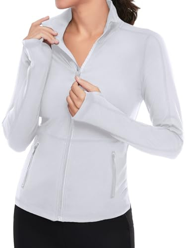 VUTRU Damen Laufjacke Hoher Kragen Leicht Sportjacke Langarm Fitness Jacke