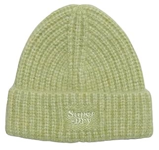 Superdry Damen Rib Knit Beanie Hat Baskenmütze, Hellgrün, One Size
