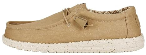 HEYDUDE Wally Canvas - Zapatos Estilo Mocasín para Hombre, Tan, 41