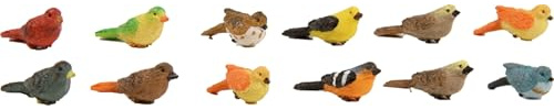 FADEDA 12x Vogelset/Höhe:2 cm/handbemalt/detailgetreue Krippen Figuren - Weihnachten Tisch Dekoration Krippe Zubehör