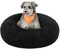 Feandrea Hundebett flauschig, Katzenbett, Donut Kissen, waschbar, Polsterung in der Mitte herausnehmbar, Langer Plüsch, 70 cm Durchmesser, tintenschwarz PGW039B01