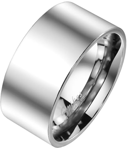 Taffstyle Band Ring Edelstahl Freundschaftsring Herrenring Damenring Partnerring Damen Herren Extra Breit hochglanz poliert Daumenring Größe 69 (22.0)