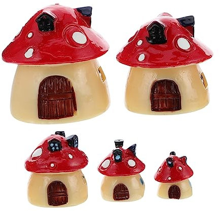 ifundom 15stücke Miniatur Gartenpilze Teiliges Resin Pilzhaus Für Märchengärten Langlebig Farbenfroh Für Mikro-landschaftsdekoration Perfektes Für Gartenliebhaber
