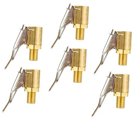 SHERCHPRY 6st Auto Aufblasbares Spannfutter Luftfutter Mit Offenem Ende Luftpumpendüse Luftpumpengewinde Luftpumpenadapter Clips Für Luftpumpen Autozubehör Ventil Kupfer Pneumatisch