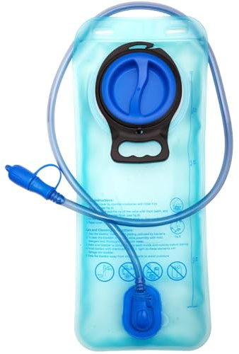 XZSUN Faltbare Trinkblase, 1L-2L-2.5L-3L Wasserblase auslaufsicherer Wasserbeutel Wasserspeicher für Fahrrad Wandern Camping Rucksack, blau, 1L