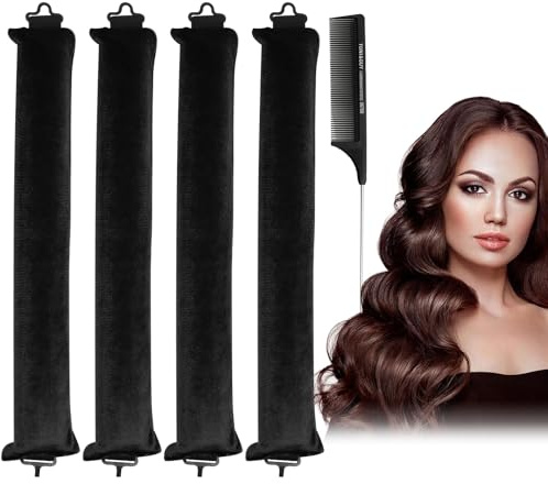 ZOCONE 4 Stück Overnight Blowout Rods Heatless Curling Rod, Hair Curler Overnight Curls Heatless Blowout Rods for Long Medium Hair, No Heat Hair Curlers Overnight Hair Rods for Women Hair Styling