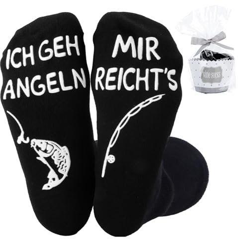 Belillpipi Lustige Socken Geschenke für Männer Papa Opa, Angel Socken Beste Geschenk für Fishing Angler Geburtstag Vatertag socken Herren 36-45