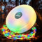 MoKo Camping String Lights, 3 in 1 Portable Rechargeable Outdoor Fairy Lights with 8 Lighting Modes, 32.8Ft Retractable String Lights for Outdoor, Garden, Christmas Decoration, Colorful