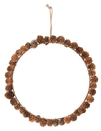 NaDeco Deko-Kranz aus Lärchenzapfen in Natur, in 3 Größen wählbar | Zapfen Kranz aus Lärchenzapfen | Filigraner Türkranz | Tischkranz | Dekoring mit Zapfen | Fensterdekoration, Größe:Ø 35 cm