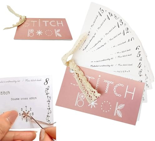 Kinretixia Kreatives Mini Nähbuch, DIY Kreatives Mini Nähkartenset, Verbessern Sie Ihre Nähfertigkeiten, Stickfertigkeitenbuch, Tragbares Mini Reise Nähset