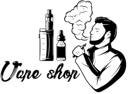 Vape Shop Wandtattoo Fensteraufkleber Smoke Shop Dekor Vape Aufkleber Vapor Lounge Wandaufkleber Vape Store Vinyl-L-49x67cm-Black
