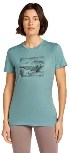 Icebreaker Merino Damen Merino 150 Tech Lite Short Sleeve Tee Lake View, Hydro, Groß