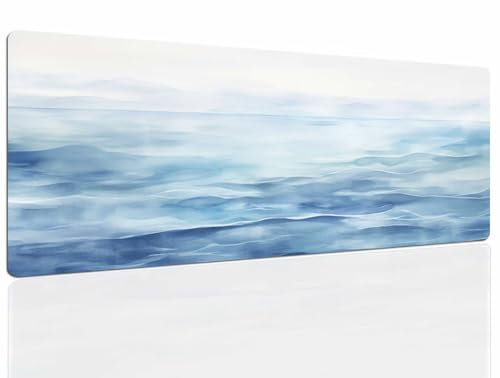 Tapis de Souris Ocean, Tapis Souris XXL, 1600x800x4mm Tapis de Bureau Gaming AntidéRapant, Tapis Bureau étanche, sous-Main pour Clavier et Souris, Mouse Pad Mat, pour Gamer, Ordinateur, Pc 815
