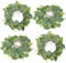 Betylifoy Kerzenringe Eukalyptus Kranz Kerzenringe für Stabkerzen 4PCS Kranz Kerzen Kleine Greenery Kränze für Hochzeit Tafelaufsätze Fensterdekoration