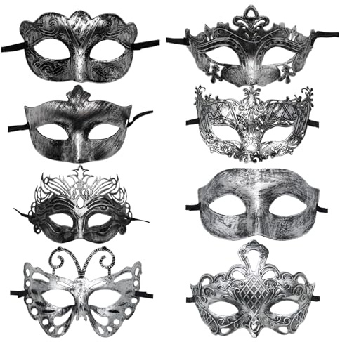 Eterspr Venezianische Retro Maskarade Maske, Feine Textur, 8 Stück | Faschingsmasken, Erhältlich zahlreichen, angenehm tragen verschiedene Anlässe Bälle, Halloween Partys vieles mehr