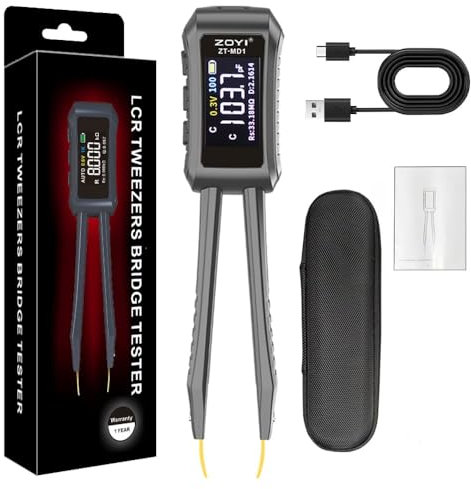 Pinzette digitali intelligenti LCR Bridge ZT-MD1 Display OLED per SMD ESR 9999 Conteggio Tester componenti Condensatori Tensione Frequenza Diodo con 0,5% di precisione Multimetro digitale