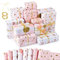 Halinuia Papier Cadeau Anniversaire Rose Papier Emballage Cadeau avec Ruban pour Fille Femme 70x50 CM Recyclé Papier Cadeau pour Mariage, 8 Feuille