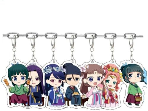 FEIDIAO Apotheker Maomao Schlüsselbund Anime Charakter Jinshi Acryl Anhänger Schlüsselanhänger Maomao Figur Schlüssel Tasche Anhänger Zubehör 7pcs