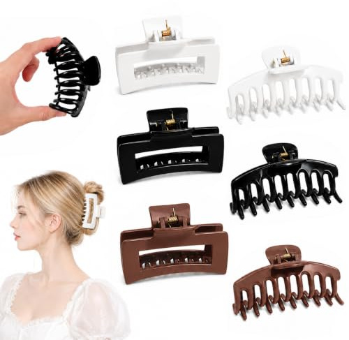 6 Stück Große Haarklammer, 3 Stück Wolkenclip,11cm Flexible Haarklammern aus Silikon für dickes Haar Rutschfestes Haar Jaw Clips Haarstyling-Zubehör für Frauen Mädchen