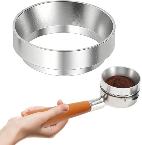 QEAS 51mm Dosing Funnel, Magnetic Espresso Portafilter Funnel 51mm, Aluminum Alloy Easy to Clean, Coffee Machine Accessories Suitable for Barista, Cafe, Home