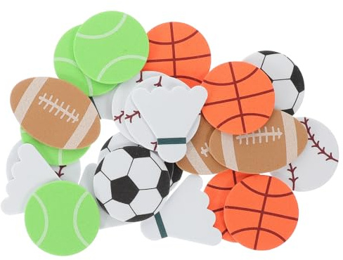 TOYANDONA Eva Sportball Aufkleber Selbstklebend und Leicht Abziehbar für Geburtstagsfeiern und Kreative Bastelprojekte Zufälliger Stil