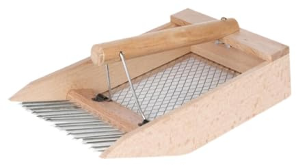 QLECXZI Strumento di Raccolta Durevole in Legno e Metallo, Pettine rastrello Blu per l'esperienza di Raccolta di Varie Bacche, Raccoglitore Portatile di