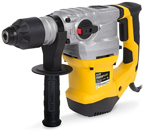 POWER plus Kombibohrmaschine POWX1195 Kombibohrer zum Bohren, Meisseln und Hämmern – Kombihammer für Beton, Mauerwerk und Holz im Set mit Koffer und Zubehör wie Meissel und Bohrer