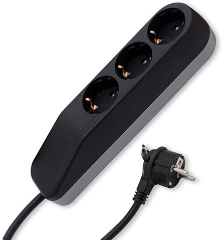 REV Steckdosenleiste Ice - 3-Fach, Flachstecker, 3680W, 1,4m, weiß