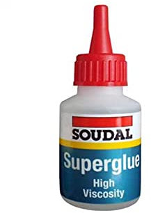 Soudal Superglue de alta viscosidad, adhesivo a base de cianoacrilato, formulación tixotrópica, unión súper rápida, 20 g, transparente