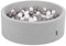 KiddyMoon Piscine À Balles pour Bébé Rond 90X30cm/300 Balles 7Cm Fosses À Boules Jouet Enfant, Gris Clair:Blanc/Gris