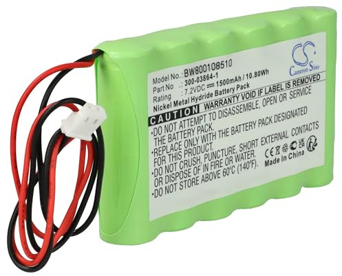 vhbw Battery compatible with ADI LYNX ALARM PANEL, WALYNX-RCHB-SC Mobile Computer PDA Scanner (1500 mAh, 7.2 V, NiMH)