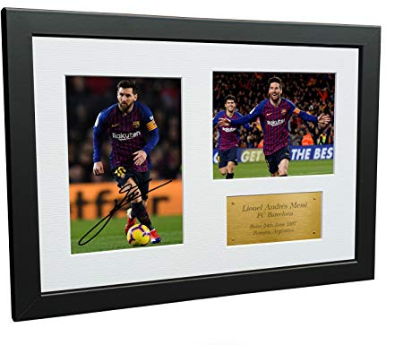 Kitbags & Lockers 12 x 8 FC Lionel Messi Barcelona signiertes Foto Foto Bilderrahmen Fußball Geschenk A4